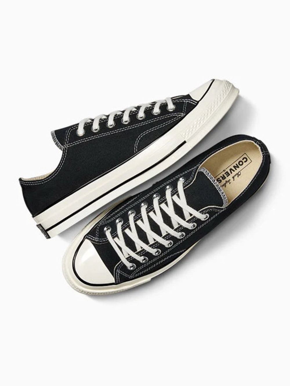 Converse Low Top Canvas Sneakers - Black Women7 Men5